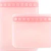 Shop All|Bumkins - 2Pk Silicone Flat Reusable Bag, Pink - cutbabycare.com | baby boutique & care hub