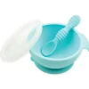 Shop All|Bumkins - Silicone First Feeding Set with Lid & Spoon, Blue Os - cutbabycare.com | baby boutique & care hub