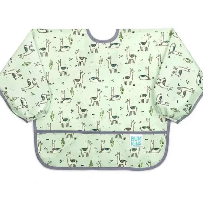 Shop All|Bumkins - Sleeved Bib, Llamas - cutbabycare.com | baby boutique & care hub
