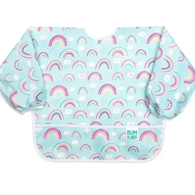 Shop All|Bumkins - Sleeved Bib, Rainbows - cutbabycare.com | baby boutique & care hub