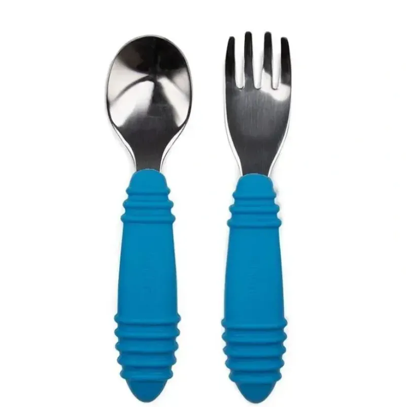 Shop All|Bumkins - Spoon & Fork, Dark Blue - cutbabycare.com | baby boutique & care hub