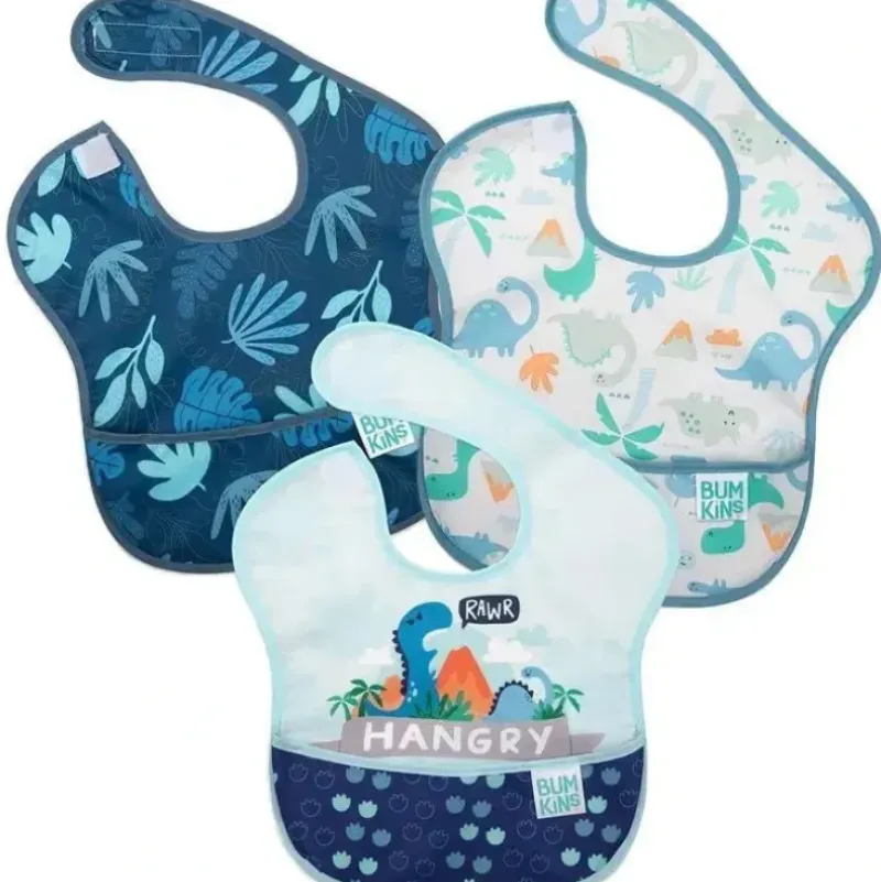 Shop All|Bumkins - SuperBib 3 Pack, Dinosaurs/Blue Tropic - cutbabycare.com | baby boutique & care hub
