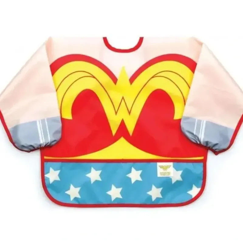 Shop All|Bumkins - Wonder Woman Comics Costume Sleeved Bib - cutbabycare.com | baby boutique & care hub
