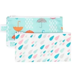 Shop All|Bumkins 2-Pack Reusable Snack Bags, Raindrops/Umbrella - cutbabycare.com | baby boutique & care hub