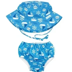 Shop All|Bumkins Reusable Swim Diaper and Hat, UPF +50, Ahoy - cutbabycare.com | baby boutique & care hub