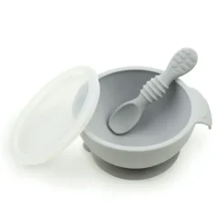 Shop All|Bumkins Silicone First Feeding Set - Silicone Gray - cutbabycare.com | baby boutique & care hub