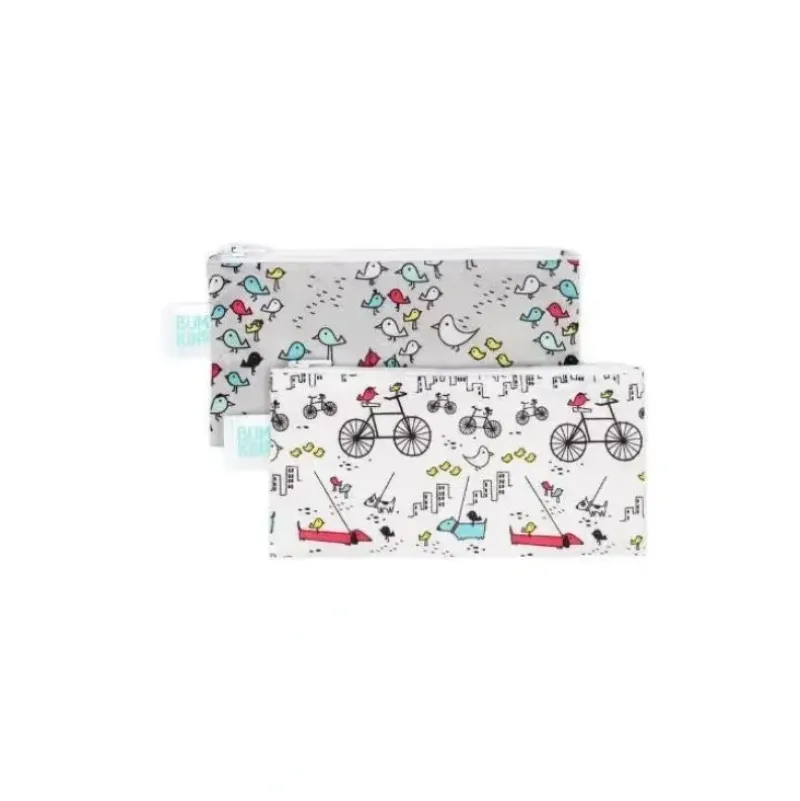 Shop All|Bumkins Small Reusable Snack Bag 2-Pack, Bird Park/Urban Bird - cutbabycare.com | baby boutique & care hub