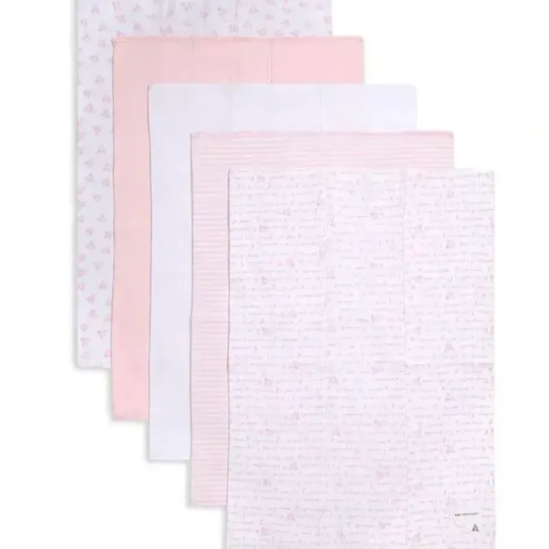 Shop All|Burt's Bees - 5 Pk Burp Cloth Organic, Blossom, One Size - cutbabycare.com | baby boutique & care hub