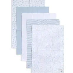 Shop All|Burt's Bees - 5 Pk Burp Cloth, Sky, One Size - cutbabycare.com | baby boutique & care hub
