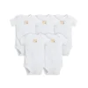 Shop All|Burt's Bees - Essential Bodysuit 5 Pack, Cloud - cutbabycare.com | baby boutique & care hub