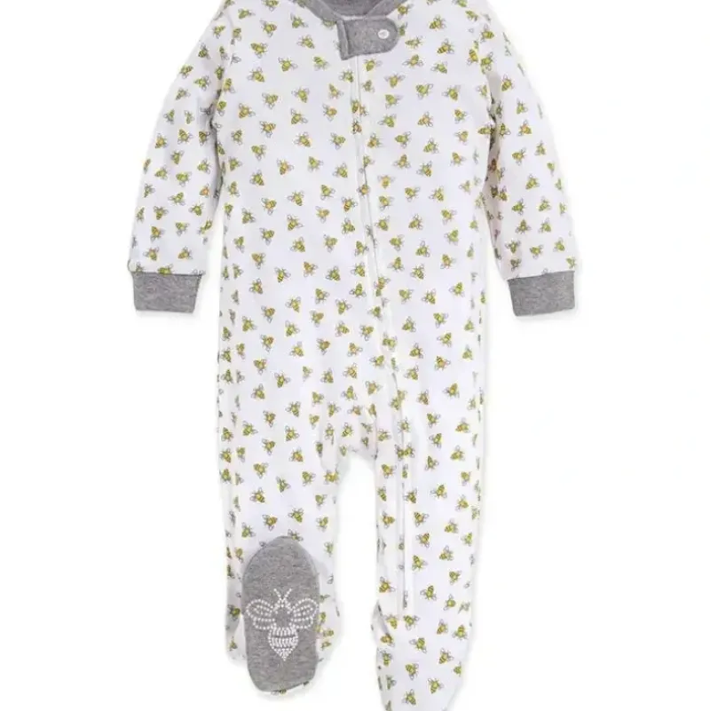 Shop All|Burts Bees - Honey Bee Organic Baby Sleep & Play Pajamas, Heather Grey - cutbabycare.com | baby boutique & care hub