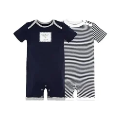 Shop All|Burts Bees - 2Pk Baby Boy Honey Bee Shortalls, Midnight - cutbabycare.com | baby boutique & care hub