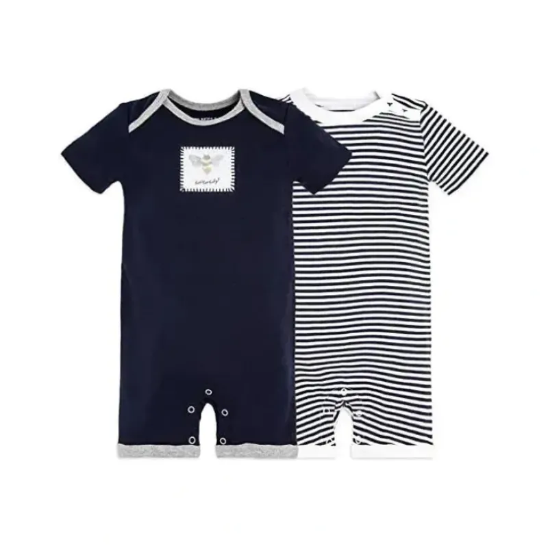 Shop All|Burts Bees - 2Pk Baby Boy Honey Bee Shortalls, Midnight - cutbabycare.com | baby boutique & care hub