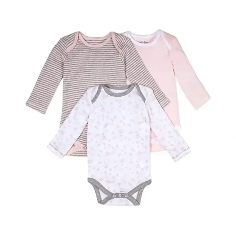Shop All|Burts Bees - 3Pk Baby Girl Organic Long Sleeve Bodysuits, Dusty Dandelions - cutbabycare.com | baby boutique & care hub