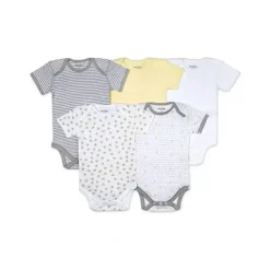 Shop All|Burt's Bees - 5Pk Baby Short Sleeve Bodysuits, Sunshine - cutbabycare.com | baby boutique & care hub