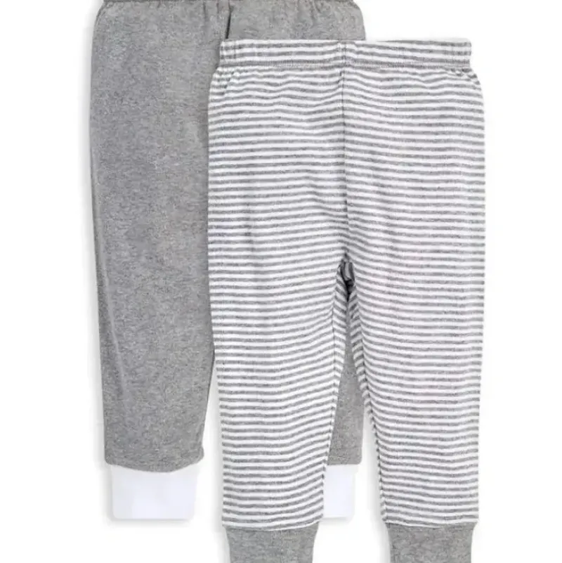 Shop All|Burts Bees - 2Pk Classic Stripe Organic Baby Footless Pants, Heather Grey - cutbabycare.com | baby boutique & care hub