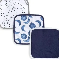 Shop All|Burts Bees - 3Pk Hello Moon! Baby Washcloths, Blue Indigo - cutbabycare.com | baby boutique & care hub