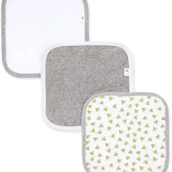 Shop All|Burts Bees - 3Pk Honey Bee Baby Washcloths, Cloud - cutbabycare.com | baby boutique & care hub