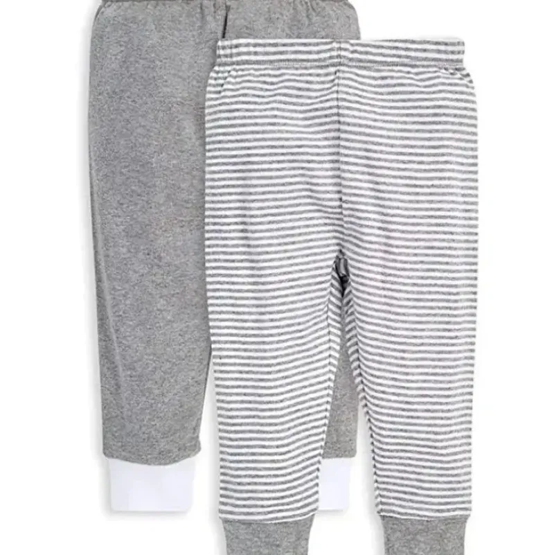 Shop All|Burt's Bees - 2Pk Organic Baby Classic Stripe Footless Pants, Heather Grey - cutbabycare.com | baby boutique & care hub