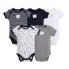 Shop All|Burt's Bees 5-Pack Short Sleeve Bodysuits, Blueberry - cutbabycare.com | baby boutique & care hub