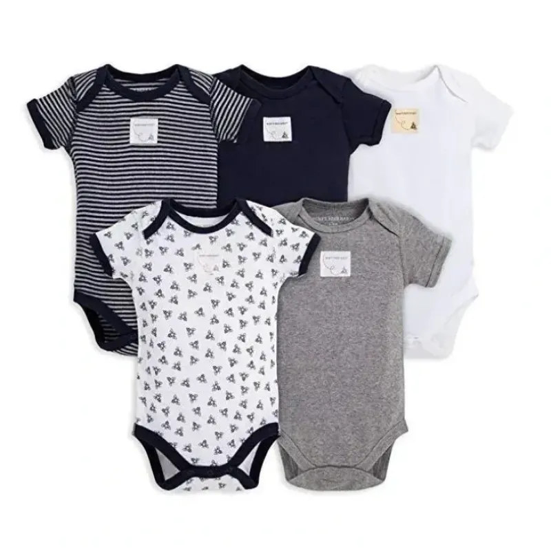 Shop All|Burt's Bees 5-Pack Short Sleeve Bodysuits, Blueberry - cutbabycare.com | baby boutique & care hub
