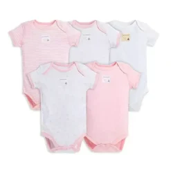 Shop All|Burt's Bees 5-Pack Short Sleeve Bodysuits, Blossom - cutbabycare.com | baby boutique & care hub