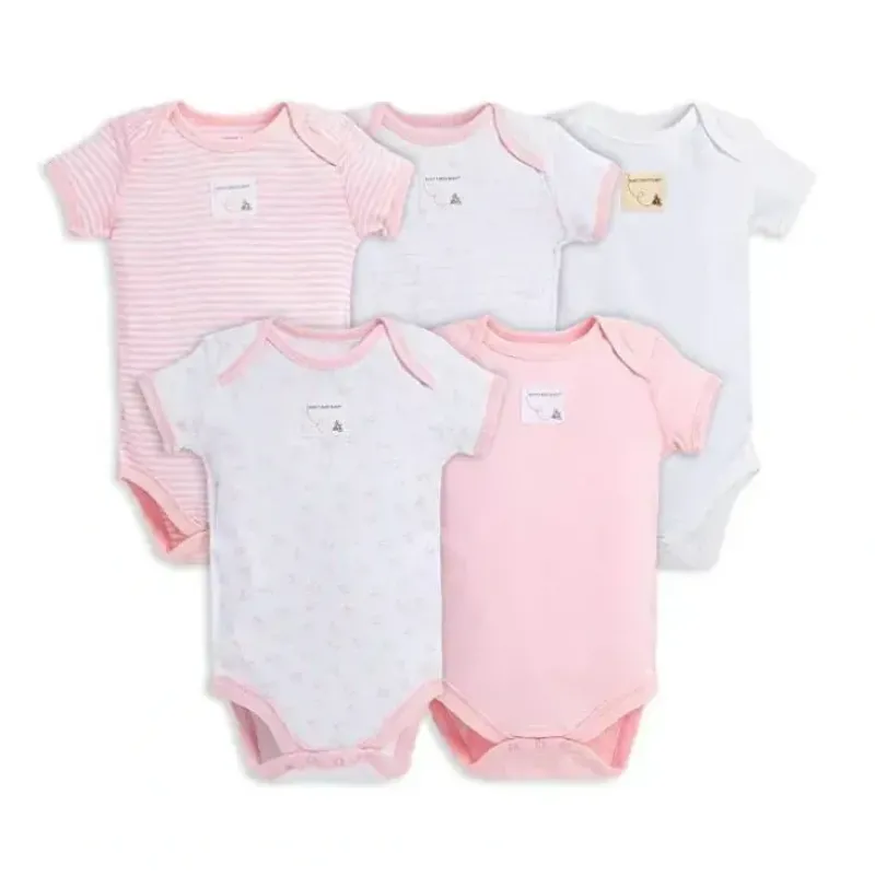 Shop All|Burt's Bees 5-Pack Short Sleeve Bodysuits, Blossom - cutbabycare.com | baby boutique & care hub