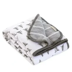 Shop All|Burt's Bees Pine Forest Reversible Jersey Swaddle Blanket Heather Grey Hanger - cutbabycare.com | baby boutique & care hub