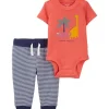 Shop All|Carters - Baby Boy 2Pk Dinosaur Bodysuit Pant Set, Orange - cutbabycare.com | baby boutique & care hub