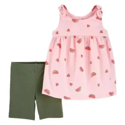 Shop All|Carters - Baby Girl 2Pk Watermelon Tank & Bike Short Set, Pink - cutbabycare.com | baby boutique & care hub