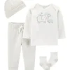 Shop All|Carter's - 4-Piece Peanut Take-Me-Home Set, Ivory/Heather - cutbabycare.com | baby boutique & care hub