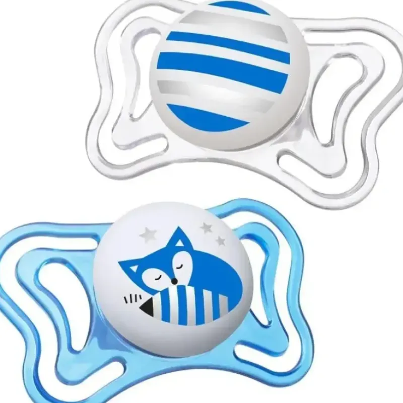 Shop All|Chicco - 2 Pk Physioforma Light Day & Night Orthodontic Pacifier Blue, 6/16M - cutbabycare.com | baby boutique & care hub