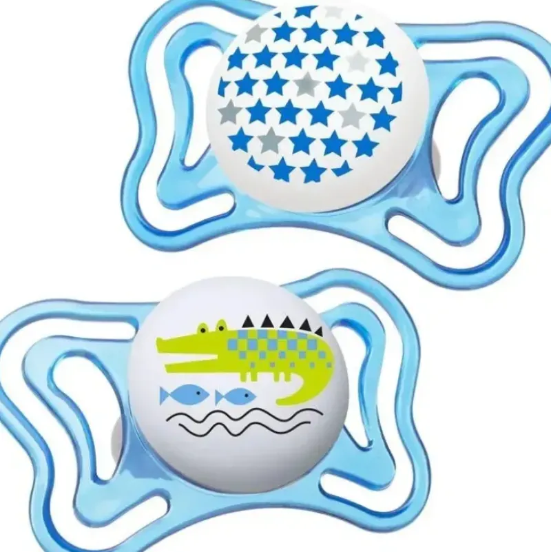 Shop All|Chicco - 2 Pk Physioforma Light Day & Night Orthodontic Pacifier Blue, 16/24M - cutbabycare.com | baby boutique & care hub