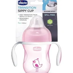 Stroller|Chicco - Silicone Spout Transition Sippy Cup 7Oz Pink 4M+ - cutbabycare.com | baby boutique & care hub