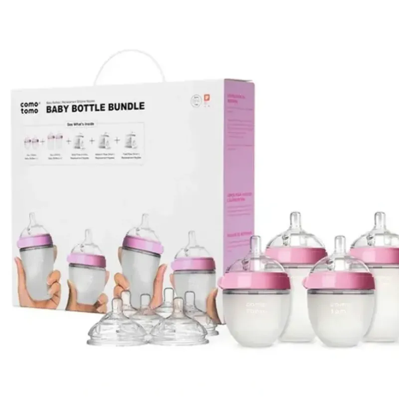 Shop All|Comotomo - 7Pk Baby Bottle Bundle, Pink - cutbabycare.com | baby boutique & care hub