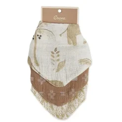 Shop All|Crane - 3Pk Baby Soft Muslin Baby Bib Set, Safari Animal - cutbabycare.com | baby boutique & care hub