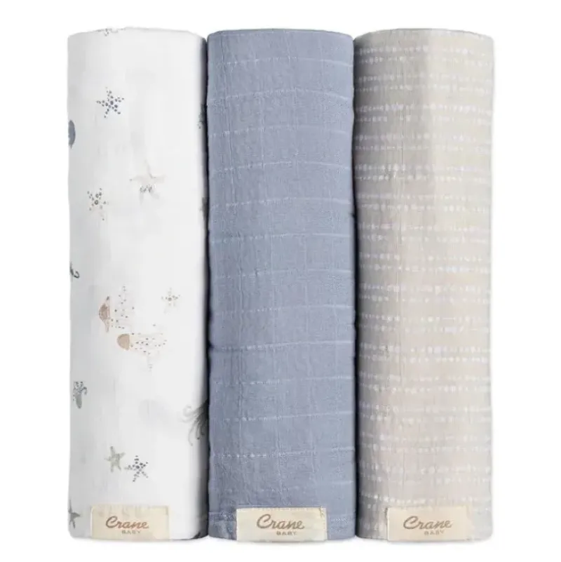 Stroller|Crane Bedding - Cove 3-Pc. Swaddle Set, Sea Life - cutbabycare.com | baby boutique & care hub