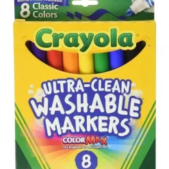 Shop All|Crayola - 8 Ct Ultra-Clean Washable, Wedge Tip, Color Max Markers - cutbabycare.com | baby boutique & care hub