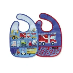 Shop All|Crocodile Creek Bibs 2 Go Set of 2 Bibs - Busy City - cutbabycare.com | baby boutique & care hub