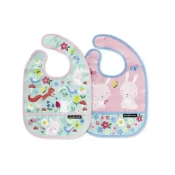 Shop All|Crocodile Creek Bibs 2 Go Set of 2 Bibs - Backyard Friends - cutbabycare.com | baby boutique & care hub