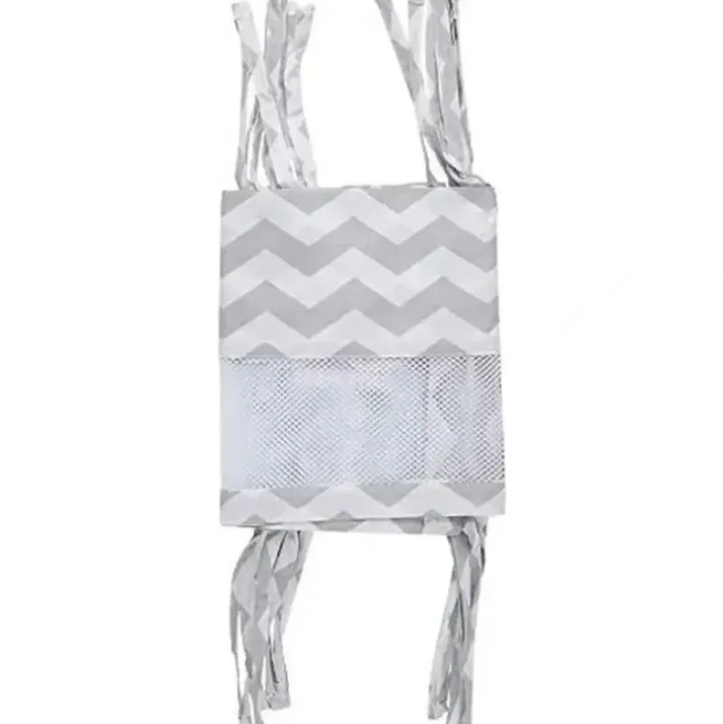 Shop All|Crown Crafts - Little Love By Nojo, Secure-Me Crib Liner Grey/White Chevron - cutbabycare.com | baby boutique & care hub