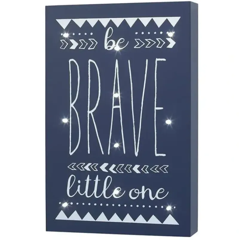 Shop All|Crown Crafts - Little Love By Nojo Wall Art Light Up, Be Brave Little One - cutbabycare.com | baby boutique & care hub