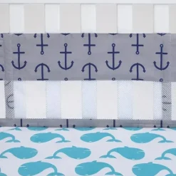 Shop All|Crown Crafts - Nautica Set Sail, Secure-Me Crib Liner - cutbabycare.com | baby boutique & care hub