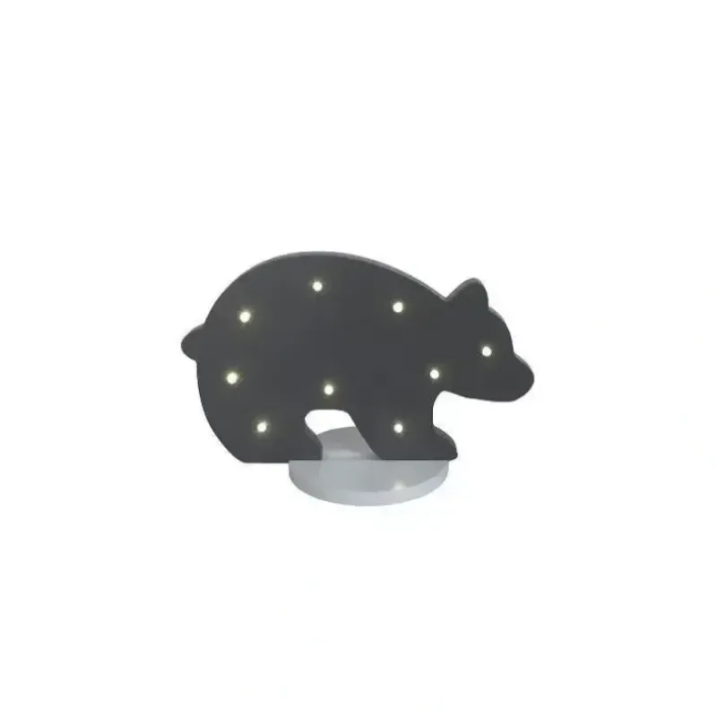 Shop All|Crown Crafts - Nojo, Lighted Room Décor Dark Gray Bear - cutbabycare.com | baby boutique & care hub