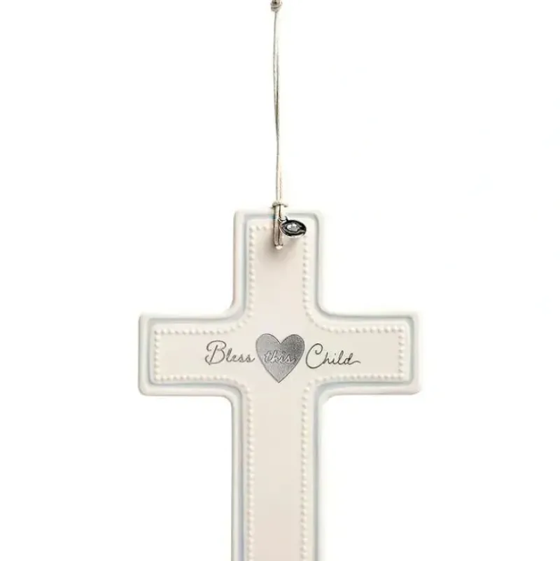 Shop All|Demdaco - Bless This Child Wall Cross, Blue - cutbabycare.com | baby boutique & care hub