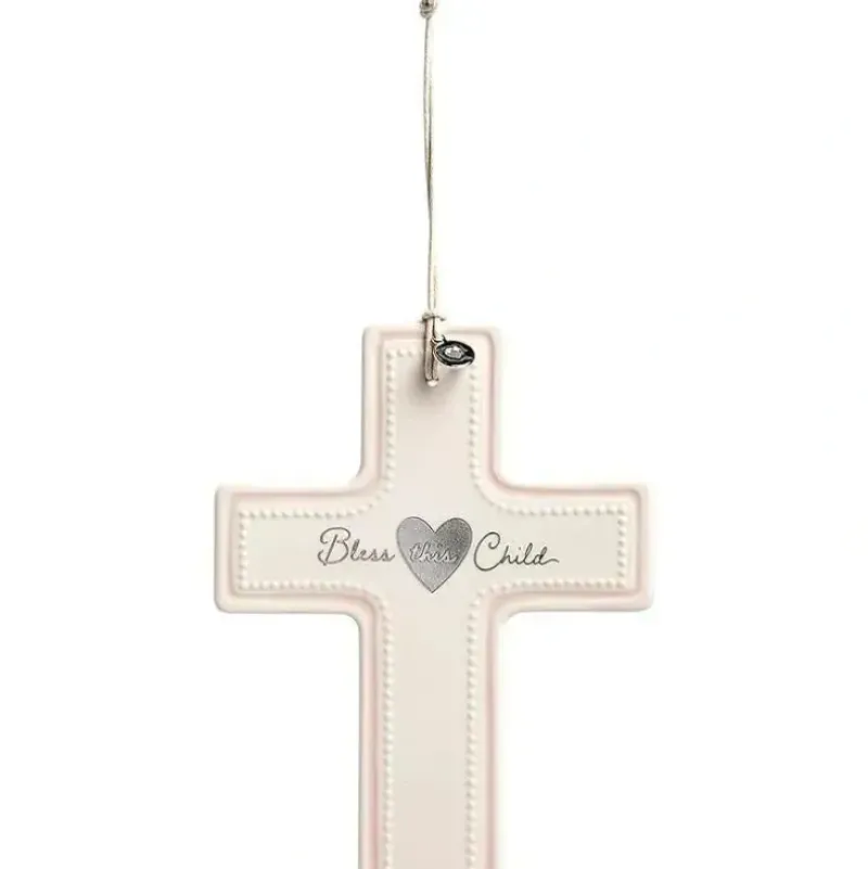 Shop All|Demdaco - Bless This Child Wall Cross, Pink - cutbabycare.com | baby boutique & care hub