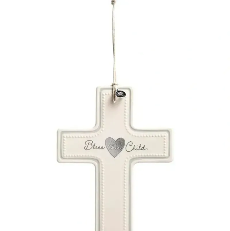 Shop All|Demdaco - Bless This Child Wall Cross, Neutral - cutbabycare.com | baby boutique & care hub