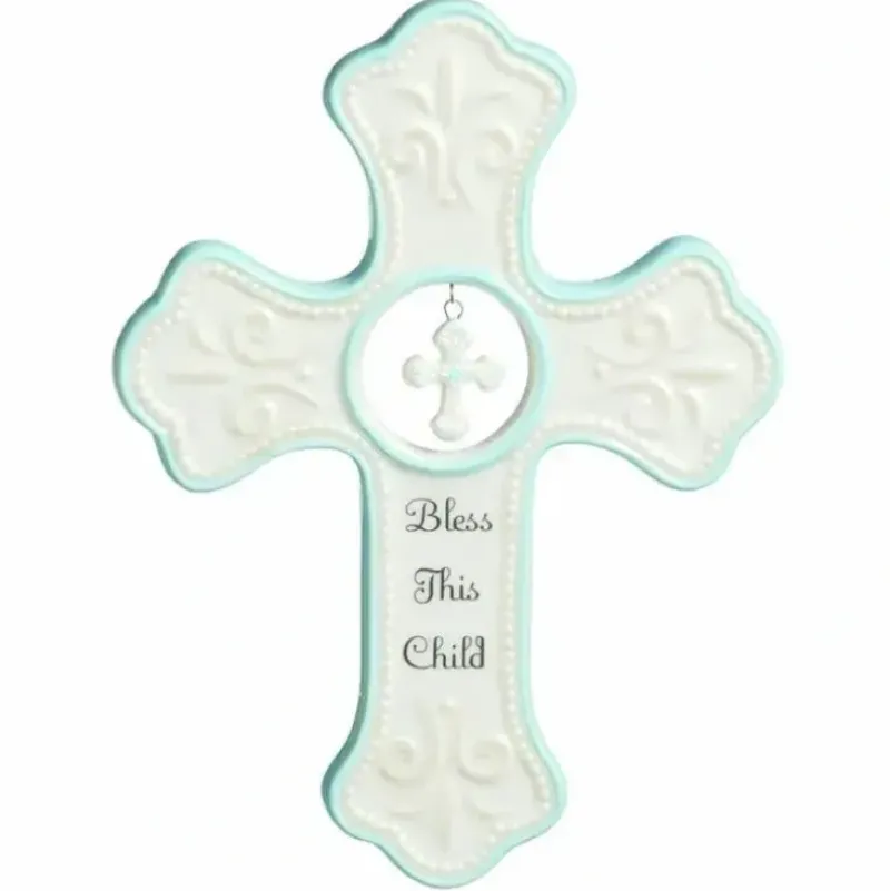 Shop All|Demdaco - Bless This Child Hanging Cross, Blue - cutbabycare.com | baby boutique & care hub