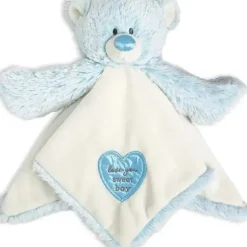 Shop All|Demdaco - Blue Teddy Rattle Blankie - cutbabycare.com | baby boutique & care hub