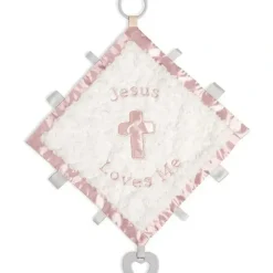 Shop All|Demdaco - Jesus Loves Me Activity Blankie, Pink - cutbabycare.com | baby boutique & care hub